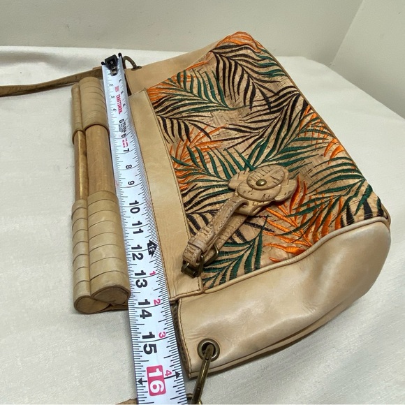 Naughty Monkey Tropical Patterned Leather Tan and Green Women's Bag - Picture 13 of 16